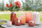 J-Line vaas Julien - glas - oranje/roze - large - 29 cm hoog