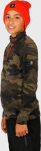 Brunotti Stewart-JR - Fleece - Camouflage met kinbescherming - Grijs - Maat 176