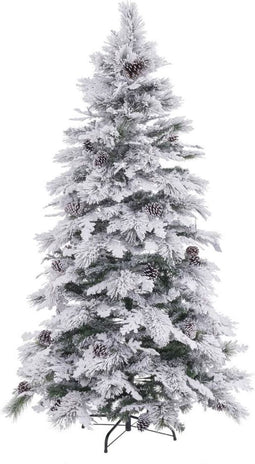Kunst Kerstboom Wit & Groen - PVC, Metaal & Polyethyleen - 210CM