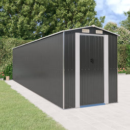 vidaXL - Tuinschuur - 192x772x223 - cm - gegalvaniseerd - staal - antracietkleurig