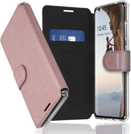 Accezz Hoesje Geschikt voor Samsung Galaxy S22 Hoesje Met Pasjeshouder - Accezz Xtreme Wallet Bookcase - Rosé Goud