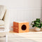 vidaXL - Kattenhuis - 51x35x30 - cm - massief - grenenhout - wasbruin