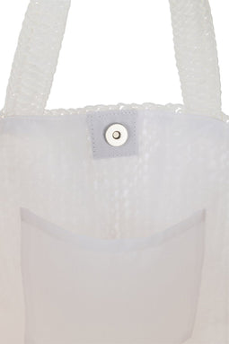 J-Line strandtas Kwast - papier - wit