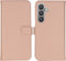 Selencia Hoesje Geschikt voor Samsung Galaxy S24 Plus Hoesje Met Pasjeshouder - Selencia Echt Lederen Bookcase - roze