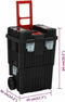 vidaXL - Gereedschapstrolley - polypropeen - zwart - en - rood