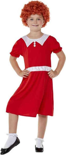 Smiffys - Singing Orphan Kinder Kostuum - Kids tm 9 jaar - Rood