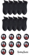 Smiling Socks® Hoogwaardig Katoenen Sokken - Grappige sokken - 10 paar - Zwart - Unisex - Maat 35-43 - Huissokken - Antislip - Cadeau voor haar
