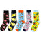 Smiling Socks® Watermeloen & Pizza - Gekke Sokken - Warme Sokken Dames - 5 Paar - Kleurvol - Giftbox - Maat 35-43 - Anti slip
