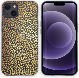 iMoshion Hoesje Geschikt voor iPhone 13 Hoesje Siliconen - iMoshion Design hoesje - Goud / Transparant / Allover de luxe