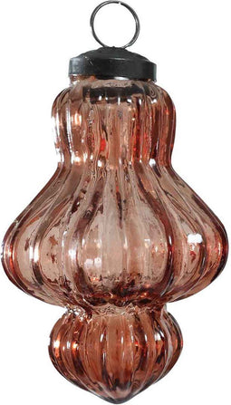 PTMD Fredrik Kersthanger Ornament - 7 x 7 x 10 cm - Glas - Bruin