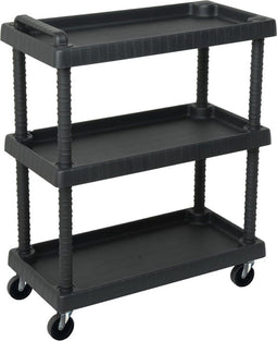 vidaXL - Gereedschapswagen - 3-laags - 75x37,5x92 - cm - polypropeen - zwart