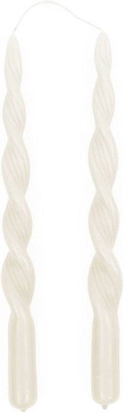 Rivièra Maison Twisted Dinner Candle white 2 pcs set van 3