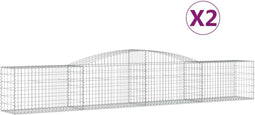 vidaXL - Schanskorf - 2 - st - gewelfd - 400x50x60/80 - cm - gegalvaniseerd - ijzer