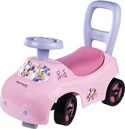 Smoby - 2 in 1 autokinderwagen - Minnie - Doos onder het zadel + claxon - Vanaf 10 maanden - Made in France