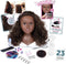 Smoby - Afro-haarstylinghoofd - Gemakkelijk te stylen - 23 realistische accessoires - Warmtegevoelige lippen - Opbergluik