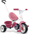 Smoby Be Move Roze - Driewieler met duwstang