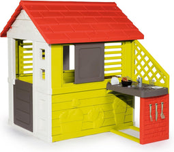 Smoby Nature House + zomerkeuken - 145 x 110 x 127 cm - Speelhuis