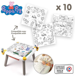 Smoby - Navulkleurplaten voor de creatieve kindertafel - 10 Peppa Pig-kleurplaten