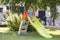Smoby - Outdoor-collectie - Glijbaan - Funny Glijbaan - 2 meter - wateraansluiting - ergonomische handvaten - groen, oranje, wit - anti-UV