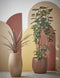Bloemenvaas in kleur mat cream stone keramiek voor boeketten/takken/bloemen H50 x D30 cm- vazen binnen