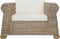 vidaXL Fauteuil met kussens natuurlijk rattan