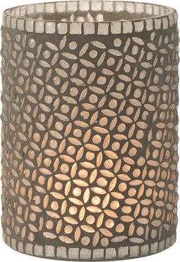 J-Line windlicht Patroon - glas - grijs
