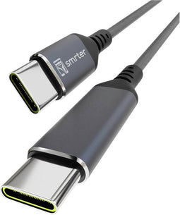 Smrter USB-C-kabel USB 2.0 USB-C stekker, USB-C stekker 2.00 m Antraciet Met OTG-functie, Rond, Stoffen mantel SMRTER_S