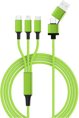 Smrter USB-laadkabel USB 2.0 Apple Lightning stekker, USB-A stekker, USB-C stekker, USB-micro-B stekker 1.20 m Groen Me
