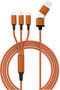 Smrter USB-laadkabel USB 2.0 Apple Lightning stekker, USB-A stekker, USB-C stekker, USB-micro-B stekker 1.20 m Oranje M
