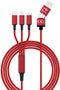 Smrter USB-laadkabel USB 2.0 USB-A stekker, USB-C stekker, Apple Lightning stekker, USB-micro-B stekker 1.20 m Rood SMR
