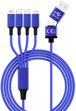 Smrter USB-laadkabel USB-A stekker, USB-C stekker, USB-C stekker, Apple Lightning stekker, USB-micro-B stekker 1.20 m N