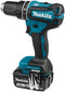 Makita DHP485RFJ - Klopboor-/schroefmachine - 18V met 2 accu's en snellader (2 stuks)