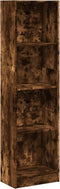 vidaXL - Boekenkast - 40x24x176 - cm - bewerkt - hout - gerookt - eikenkleurig