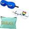 SMUG 3D en Satijnen Slaapmasker Duo Pack met Opbergzakje - 100% Verduisterend Oogmasker - Pride Love Print & Wink Print, Blauw