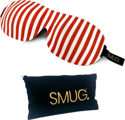 SMUG 3D Slaapmasker met Opbergzakje - 100% Verduisterend - Ergonomisch Oogmasker - Candy Cane Print