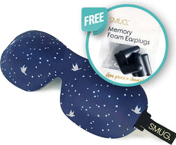 SMUG 3D Slaapmasker met Roze Oordopjes - 100% Verduisterend - Ergonomisch Oogmasker - Night Sky Print