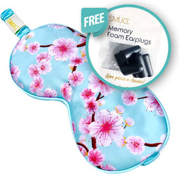 SMUG Slaapmasker - 100% Verduisterend - Verstelbaar Oogmasker in Satijn - Cherry Blossom Print