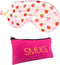 SMUG Slaapmasker met Opbergzakje - 100% Verduisterend - Verstelbaar Oogmasker in Satijn - Peachy Print