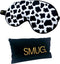 SMUG Slaapmasker met Opbergzakje - 100% Verduisterend - Verstelbaar Oogmasker in Satijn - Cow Print