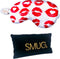 SMUG Slaapmasker met Opbergzakje - 100% Verduisterend - Verstelbaar Oogmasker in Satijn - Kiss Print