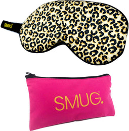 SMUG Slaapmasker met Opbergzakje - 100% Verduisterend - Verstelbaar Oogmasker in Satijn - Animal Print