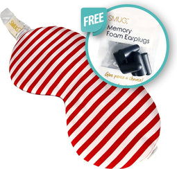 SMUG Slaapmasker met Roze Oordopjes - 100% Verduisterend - Verstelbaar Oogmasker in Satijn - Candy Cane Print