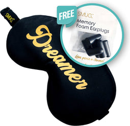 SMUG Slaapmasker met Roze Oordopjes - 100% Verduisterend - Verstelbaar Oogmasker in Satijn - Dreamer Print