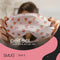 SMUG Slaapmasker met Roze Oordopjes - 100% Verduisterend - Verstelbaar Oogmasker in Satijn - Peachy Print