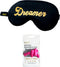 SMUG Slaapmasker met Roze Oordopjes - 100% Verduisterend - Verstelbaar Oogmasker in Satijn - Dreamer Print