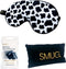 SMUG Slaapmasker met Roze Oordopjes - 100% Verduisterend - Verstelbaar Oogmasker in Satijn - Cow Print