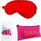 SMUG Slaapmasker met Roze Oordopjes en Opbergzakje - 100% Verduisterend - Verstelbaar Oogmasker in Satijn - Rood