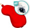 SMUG Slaapmasker met Zwarte Oordopjes - 100% Verduisterend - Verstelbaar Oogmasker in Satijn - Rood