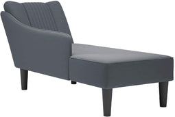 vidaXL - Chaise - longue - met - rechterarmleuning - fluweel - donkergrijs