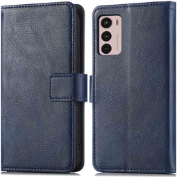 iMoshion Hoesje Geschikt voor Motorola Moto G42 Hoesje Met Pasjeshouder - iMoshion Luxe Bookcase - Donkerblauw
